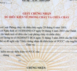 Các trường hợp phải xin giấy chứng nhận phòng cháy chữa cháy